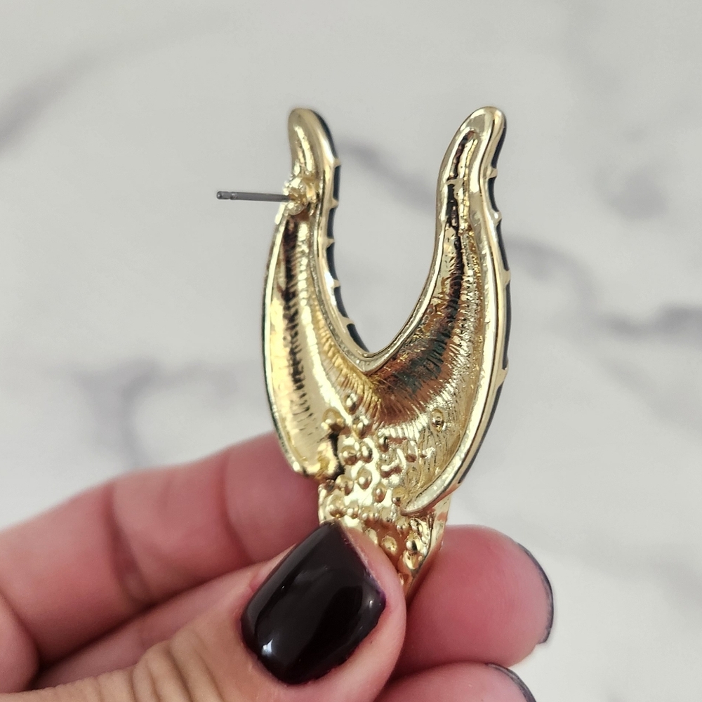 ​Disney Maleficent Horns Rhinestone Dangle Earrings Villain Gothic Halloween - Picture 6 of 9